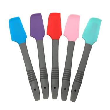Imagem de Mini conjunto de espátulas curvas de cozinha – Raspador de silicone, espátula curvada para cozinhar, assar cobertura ou misturar
