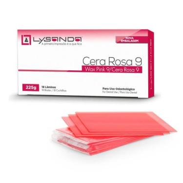 Imagem de Cera 9 Rosa LYSANDA 225g Odontológica p/ Dentista e Prótese