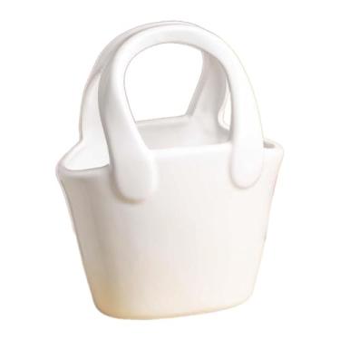 Imagem de Bothyi Vaso Floral Decoração de Casa Estética Criativa Arranjo de Flores Decoração Bolsa Vaso para Cozinha Casamento Escritório Prateleira Quarto, Branco