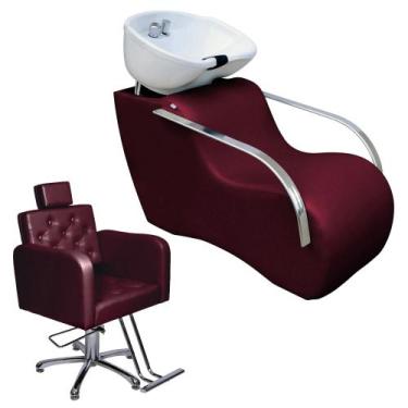 Imagem de Kit 1 Lavatório Confort Plus cuba fibra 1 Poltrona fixa Tokio Estofado