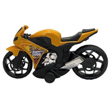 Imagem de Super Moto 1600 Esportiva com Fricção, 36 cm, Amarelo, Brinquedo
