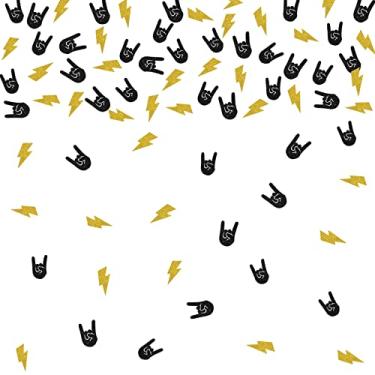 Imagem de Helewilk Confete Rock N' Roll, De Papel Glitter Para Decoração Festa Aniversário Meninos E Meninas, Mesa Com Tema Musical Estrelas, Materiais Artesanato Diy, 120