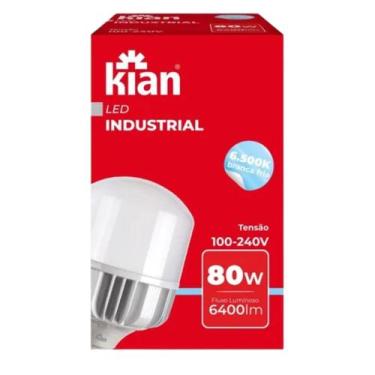 Imagem de Lâmpada Industrial Led 80w Bulbo E27 + Adaptador E40 6500k - Kian
