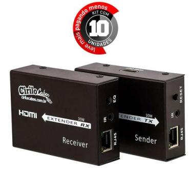 Imagem de Extensor Hdmi 30 Mt - Cat5E/Cat6 3D - 1080P - Kit Com 10 - Cirilo Cabo