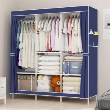 Imagem de Guarda Roupa Dobrável Organizador De Roupas Portátil com Ziper Armário de Roupa Multifuncional