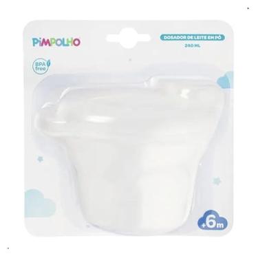 Imagem de Pote Dosador Leite em Pó 3 Divisórias Bebê Pimpolho Neném Branco