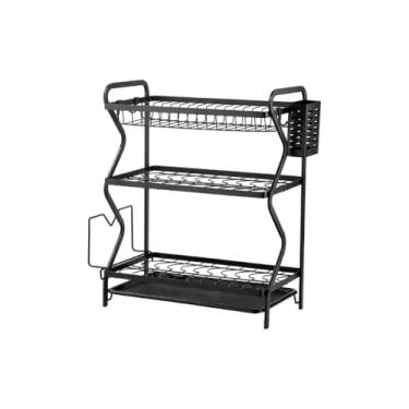 Imagem de Escorredor De Louças Aço Inoxidável Organizador Moderno Com Porta Talher e Bandeja