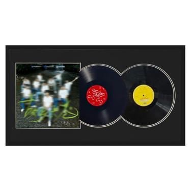 Imagem de XINWENLI Moldura de exibição de disco de vinil duplo, moldura de disco de vinil LP duplo, dois discos de 30,5 cm e uma capa de álbum de 31,8 cm (álbum não incluído)