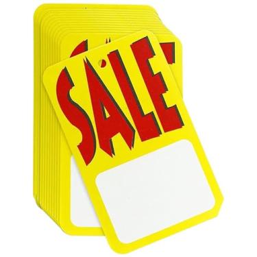 Imagem de Perco Etiquetas de preço de venda sem cordões - etiquetas grandes vermelhas, amarelas e brancas de varejo (5000 etiquetas)