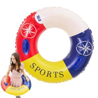 Imagem de Boia de piscina – Anel flutuante inflável de cor de emenda para adultos – Brinquedo divertido de água altamente impermeável para piscinas domésticas, piscinas de jardim e piscinas ao ar livre
