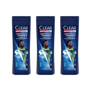 Imagem de Shampoo Clear 400Ml Men Hidrat Campea Vini Jr - Kit Com 3Un