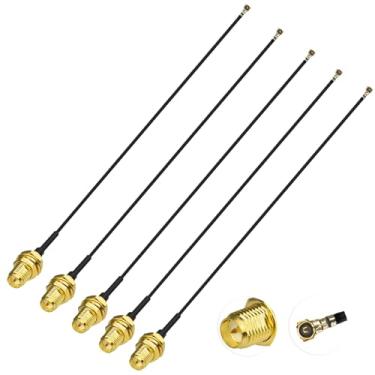 Imagem de Cabo de antena WiFi Yslao U.FL para RP-SMA 15 cm IPX IPEX MHF4 para RP-SMA fêmea Bulkhead Mount Pigtail Cable (pacote com 5) para cartão WiFi M.2 NGFF Intel AC9560 AC9260 AC7265 AX200NGW AC8265 AC8260