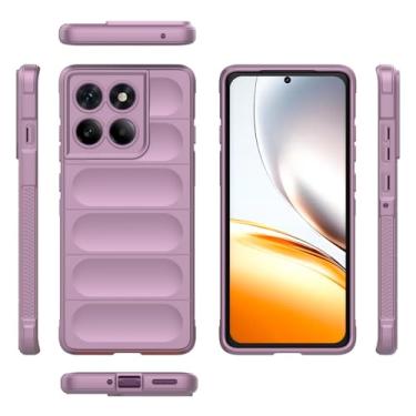 Imagem de Elubugod Capa compatível com Motorola Edge 60 Pro, compatível com Motorola Edge 60 Pro TPU capa protetora de silicone macio roxa