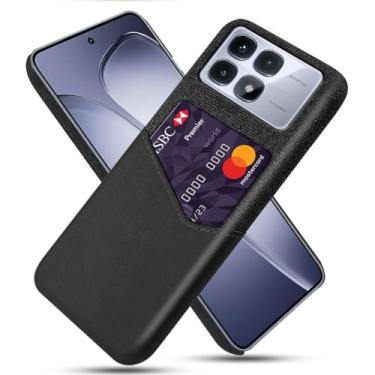 Imagem de Capa para Xiaomi Redmi K70 ULTRA,Tela e tampa de couro PU,Antideslizante,360°cobertura completa à prova de choque com 1 slot de cartão atrás,Prevenção de queda-Black