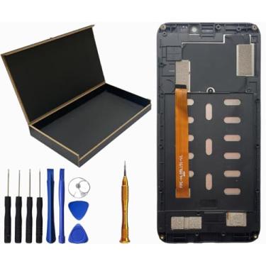 Imagem de SECRETIGER Substituição do conjunto de moldura digitalizador sensível ao toque para tela LCD Rhino PACE A1