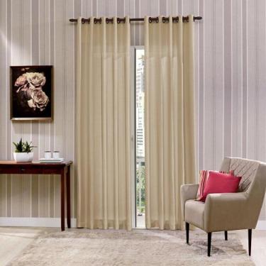 Imagem de Cortina Rústica Poli Latte Bella Janela 2,30m x 4,20m Largura - Marrom