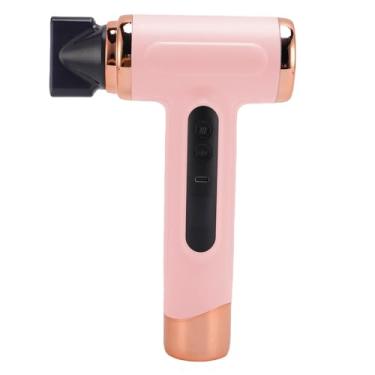 Imagem de Zopsc Secador de Cabelo Sem Fio Com Bico, USB Recarregável 200w 30000 Rpm Secador de Sopro Com Baixo Ruído para Camping de Viagens para Mulheres (Róseo)
