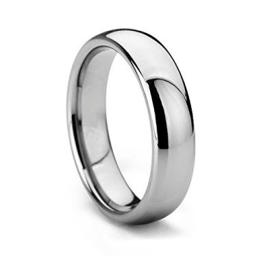 Imagem de QUEENWISH Anel masculino feminino de carboneto de tungstênio – banhado a ouro, aliança de casamento de ajuste confortável facetada, 4 mm de largura, tamanho 4-10, Carboneto de tungstênio, Sem pedra