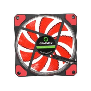 Imagem de Fan Para Pc Gamer Gf12R 12Cm Vermelho 32 Led - GAMEMAX