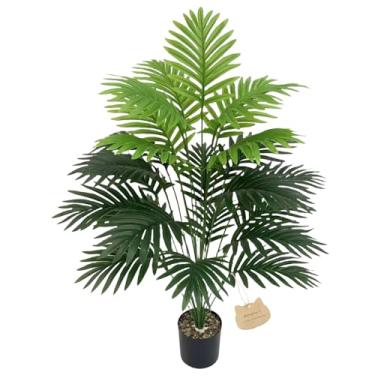 Imagem de Palmeira artificial de 83 cm/92 cm - Plantas de interior artificiais realistas com hastes dobráveis, para decoração de casa/sala de estar/escritório (planta de chão) (92 cm)