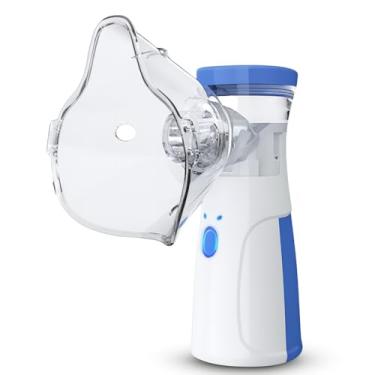 Imagem de Nebulizador Inalador Ultrassonico Sem Fio Recarregavel USB Compacto Portatil Silencioso Criança Adulto Mesh Mini Ultrassom Infantil Premium