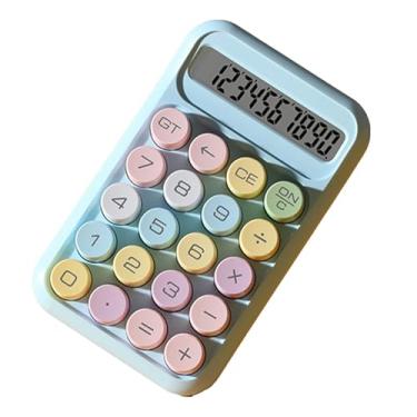 Imagem de Calculadora científica Botão mecânica de 10 dígitos Design fofo portátil para exames de contabilidade Os estudantes ABS LCD Display (Azul)