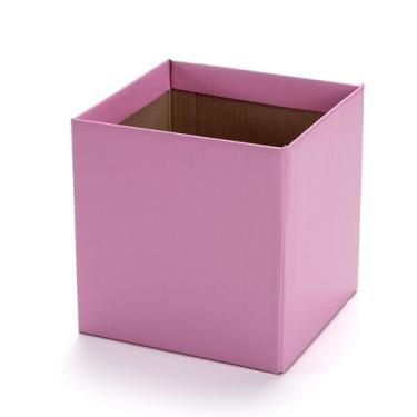 Imagem de CACHEPOT PAPELÃO QUADRADO 15 PARA FLORES E PRESENTES. (ROSA)