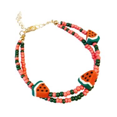 Imagem de Kysin Chiys Pulseiras de contas coloridas de argila de fruta, pulseira de elos com contas de disco de surfista, amizade, elástico, boêmio, joias, berloques para mulheres, homens, verão, praia
