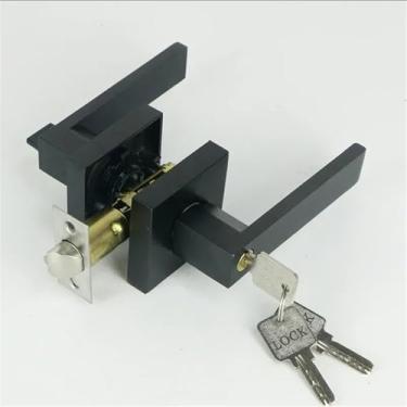 Imagem de Fechadura de três hastes para serviço pesado, maçaneta de porta em liga de alumínio, apoio de braço interno para quarto,