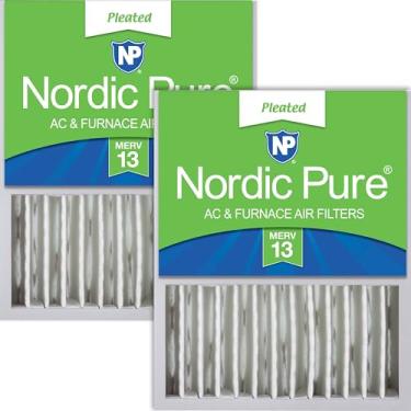 Imagem de Nordic Pure 16 x 20 x 5 (tamanho real: 38 x 49 x 49 x 10 3/8) Honeywell/Lennox Filtro de ar MERV 13 de substituição, pacote com 2