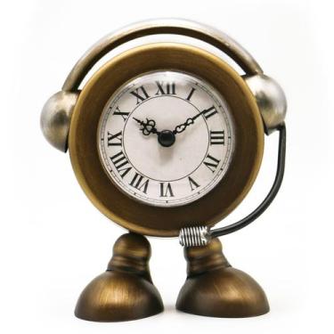 Imagem de Relógio de mesa YOUKI Vintage Robot Decorative Metal Silent