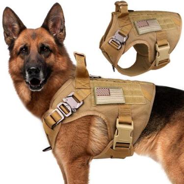 Imagem de Colete de arnês para cães Stapatue Tactical Military para cães grandes