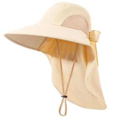 Imagem de Chapéu de sol DOCVIT feminino com proteção UV, impermeável, bege