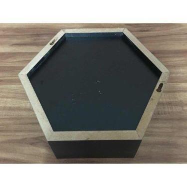 Imagem de Nicho Hexagonal Colmeia Com Fundo Preto 6 Pç - B&D Arte e Decoração