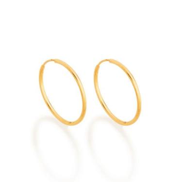 Imagem de Brinco folheado a ouro formato argola  522012 Rommanel, Dourado