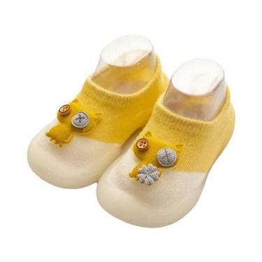 Imagem de Meias de Bebê Antiderrapantes com Design de Gatinho - Algodão Macio pa