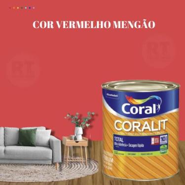 Imagem de Esmalte Sintético Base Água Coral Coralit 800ml Tinta Cor Vermelho Ace