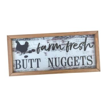 Imagem de Generic Placas de galinha, placas de lata de fazenda, decoração pendurada, retangular, arte de parede de madeira engraçada, placa de galinhas para galinheiro,