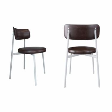 Imagem de 2 Unidades Cadeira Kyta fixa C/4 Pés 50 X 44,7 X 83,8 cm Pés Brancos