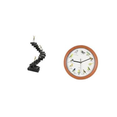 Imagem de Bothyi Estátuas de Pensadores Estátua de Escada Resina Figura Abstrata Artesanato Pássaro Cantor Relógio de Parede Objetos Decorativos para Paredes Cozinha D