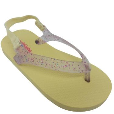 Imagem de Sandália Molekinha Menina Infantil PVC com Tira Translúcida, Glitter, 