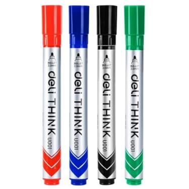 Imagem de Kit de Pincél para Quadro Branco, Deli, Ponta Redonda, 2,0 mm, 4 Cores