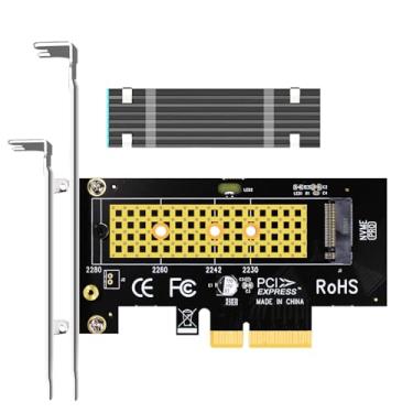 Imagem de Adaptador M.2 NVMe GLOTRENDS PA09-HS Adaptador M.2 NVMe para PCIe 4.0 X4 com dissipador de calor M.2