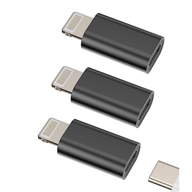 Imagem de Adaptador USB C fêmea para Lightning macho (pacote com 3) Cabo carregador tipo C conversor de porta de carregamento para Apple iPhone 14 13 12 11 Pro Max Mini Xs SE 6 7 X XR 8 Plus iPad Air