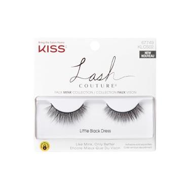 Imagem de KISS Cílios postiços de vison sintético Lash Couture, pacote com 1, faixa de cílios sem nós, reutilizável, compatível com lentes de contato, fácil de aplicar, ultrafinos, cônicos, cílios sintéticos,