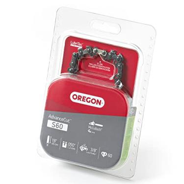 Imagem de Oregon Corrente de motosserra de substituição S60 AdvanceCut para barras de guia de 45,7 cm, 60 elos de transmissão, passo: 0,12 cm, calibre 0,127 cm, serve para artesãos, Mastercraft, Mcculloch, Poulan e mais