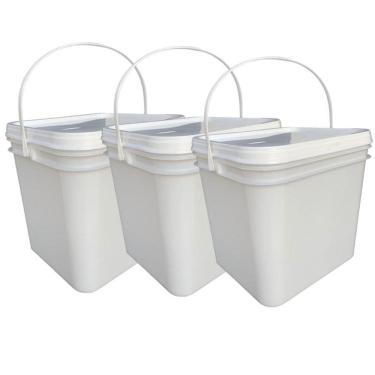 Imagem de Balde Para Gelo 3.6 Lts Tampa Lacre - 3 Pçs