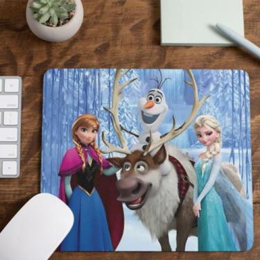 Imagem de Mouse Pad Frozen Personagens Tecido Emborrachado Pequeno 19x23 cm - Ca