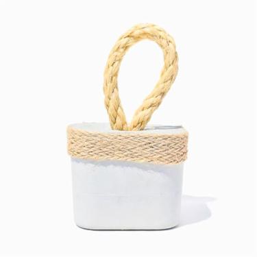 Imagem de Peso de porta,Peso de Porta Decorativo Cubo 1,5Kg Concreto com Base Anti Risco(Faixa Sisal)