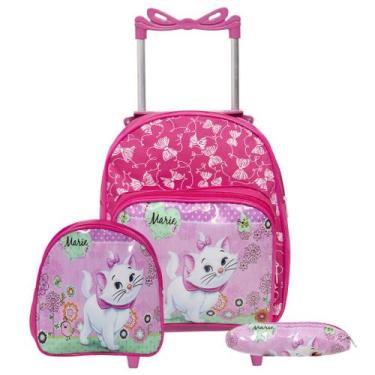 Imagem de Kit Mochila Infantil Rodinha Gata Marie Tam P Com Lancheira - TOYS 2U